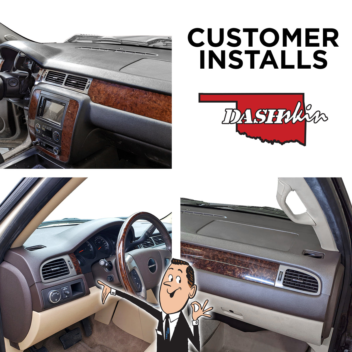 2007-2014 Tahoe Suburban Yukon Avalanche (Silverado LTZ/Sierra SLT & Denali) Dash Cover - DashSkin