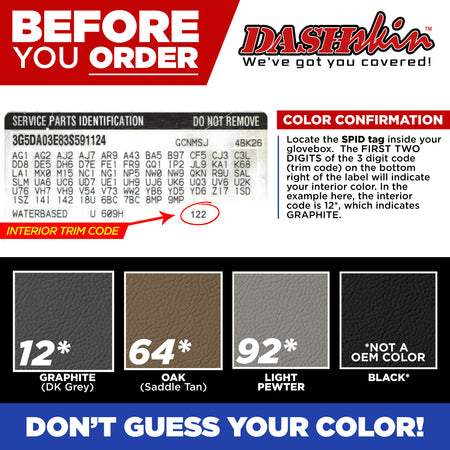1998-2002 Blazer/Jimmy/S10/Sonoma/Bravada Aerosol Colormatched Interior Paint for Vinyl & Plastics (12oz) - DashSkin