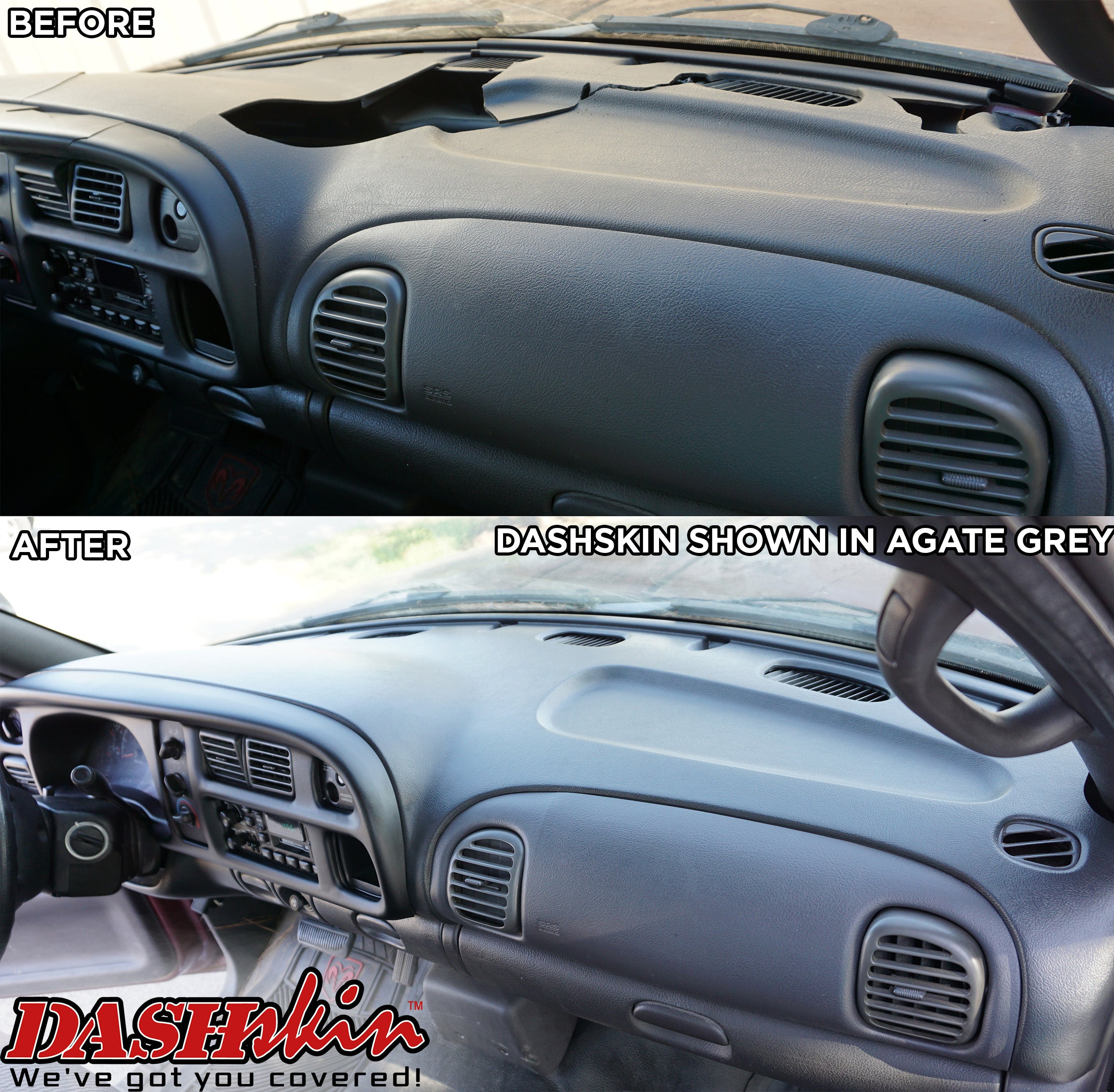 1998-2001 Dodge Ram 1500 (98-02 Ram 2500/3500) Molded Dash Cover - DashSkin