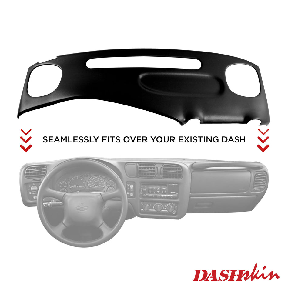 1998–2004 Chevrolet Blazer / Oldsmobile Bravada / GMC Jimmy / GMC Sonoma / Chevrolet S-10 Dash Cover – Hard Molded Plastic Overlay – Made in the USA - 9802CB