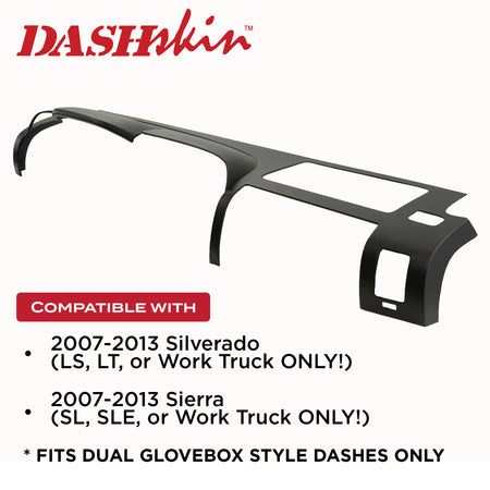 2007-2013 Silverado LS/LT Sierra SL/SLE Dash Cover (Does Not Cover Defrost Section) - DashSkin